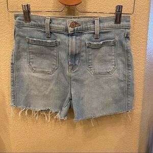 J BRAND Women Light Blue Demi Raw Hem Jean Shorts Size 26